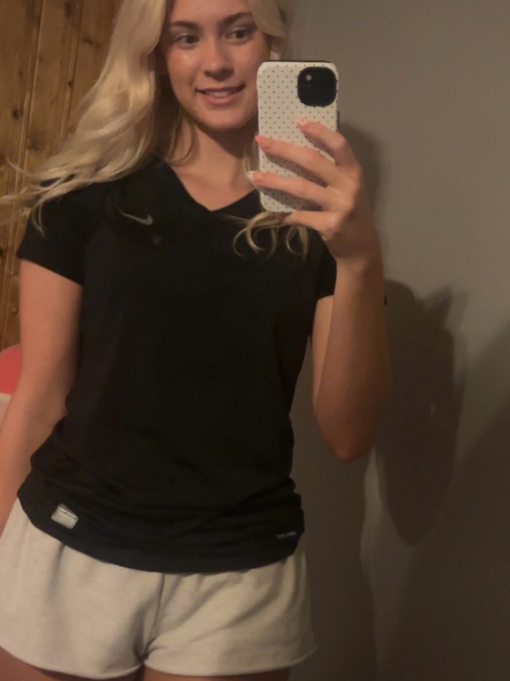 Nike Black Short-Sleeve V-Neck Athletic Tee